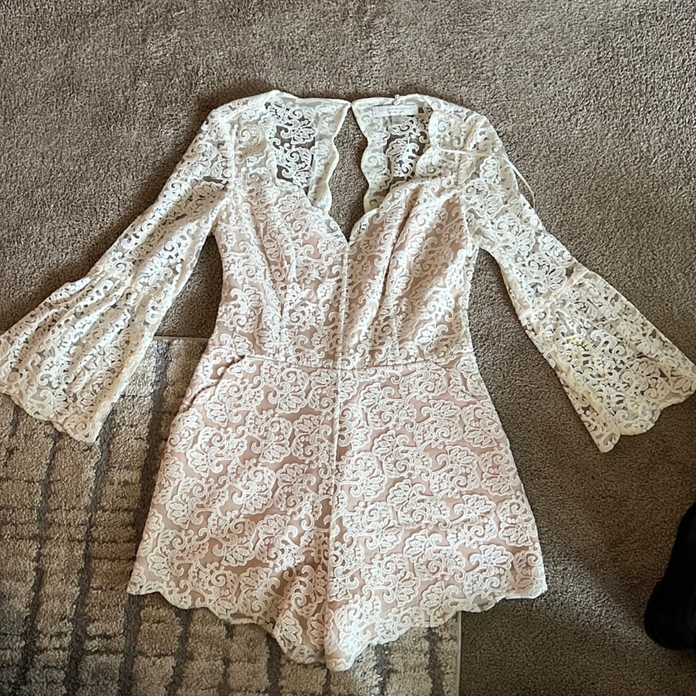 LC Lauren Conrad White Lace Romper